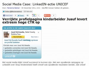 views van artikel Marianna Bakker over actie Unicef Linkedin op PowerPR