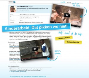microsite  linkedin Unicef actie  tegen kinderarbeid artikel Marianna Bakker